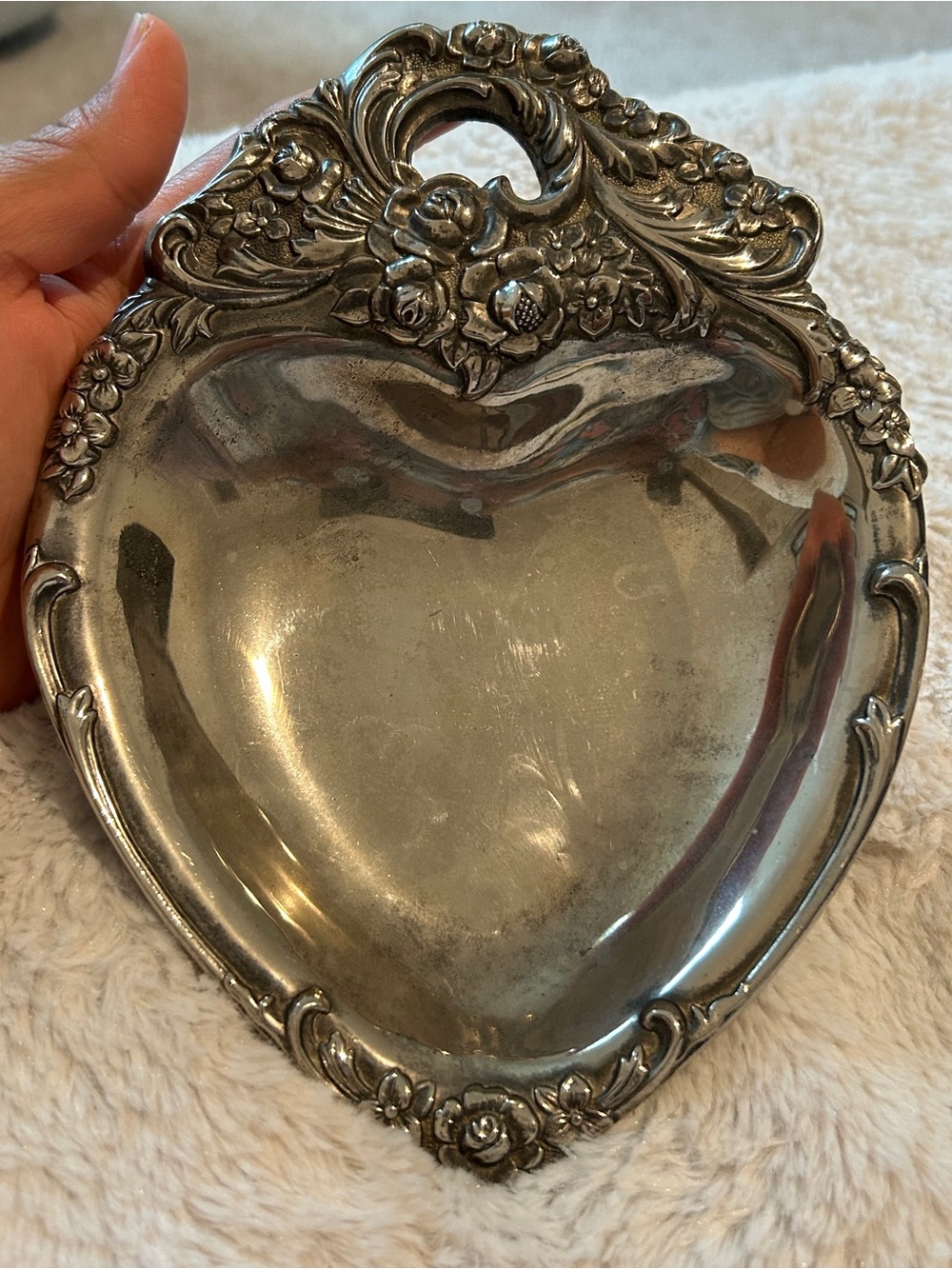 Leonard Vintage Heart-Shaped Decorative Silverplate